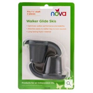 NOVA Walker Glide Skis 40027BK Black 1-1/8" Walker Feet Lot of 2 Packs New